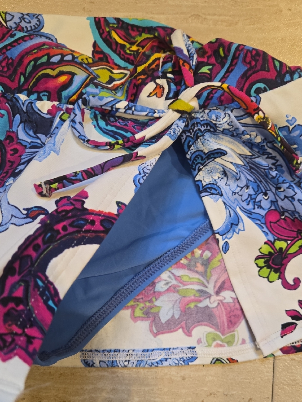 Tommy Bahama Design Print Tie Wrap Swim Skort - Picture 5 of 8